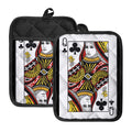 Queen Of Clubs Playing Card Print Pot Holders With Pocket