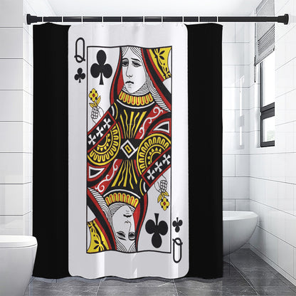 Queen Of Clubs Playing Card Print Premium Shower Curtain