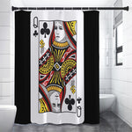 Queen Of Clubs Playing Card Print Premium Shower Curtain