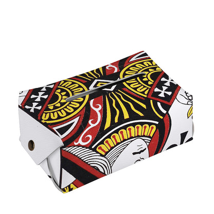 Queen Of Clubs Playing Card Print Rectangle Tissue Box Cover