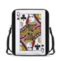 Queen Of Clubs Playing Card Print Rectangular Crossbody Bag