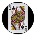 Queen Of Clubs Playing Card Print Round Floor Mat