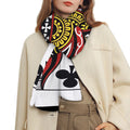 Queen Of Clubs Playing Card Print Scarf