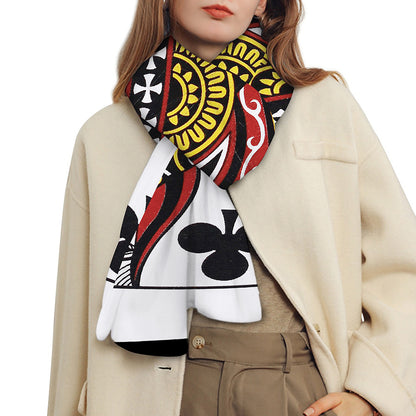 Queen Of Clubs Playing Card Print Scarf