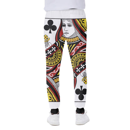 Queen Of Clubs Playing Card Print Scuba Joggers