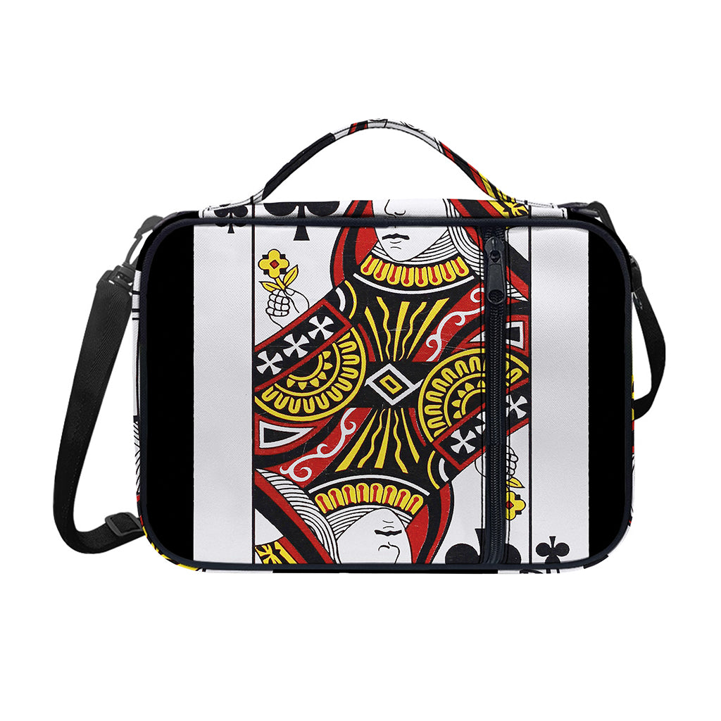 Queen Of Clubs Playing Card Print Shoulder Strap Bible Bag