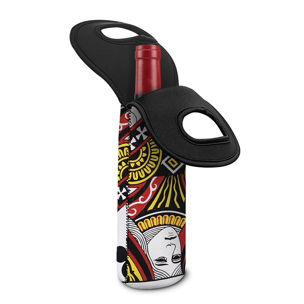 Queen Of Clubs Playing Card Print Single Neoprene Wine Tote