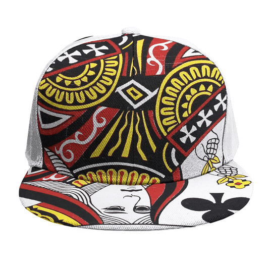 Queen Of Clubs Playing Card Print Snapback Cap