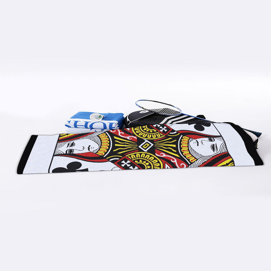 Queen Of Clubs Playing Card Print Sports Towel