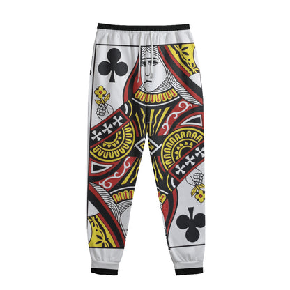 Queen Of Clubs Playing Card Print Sweatpants