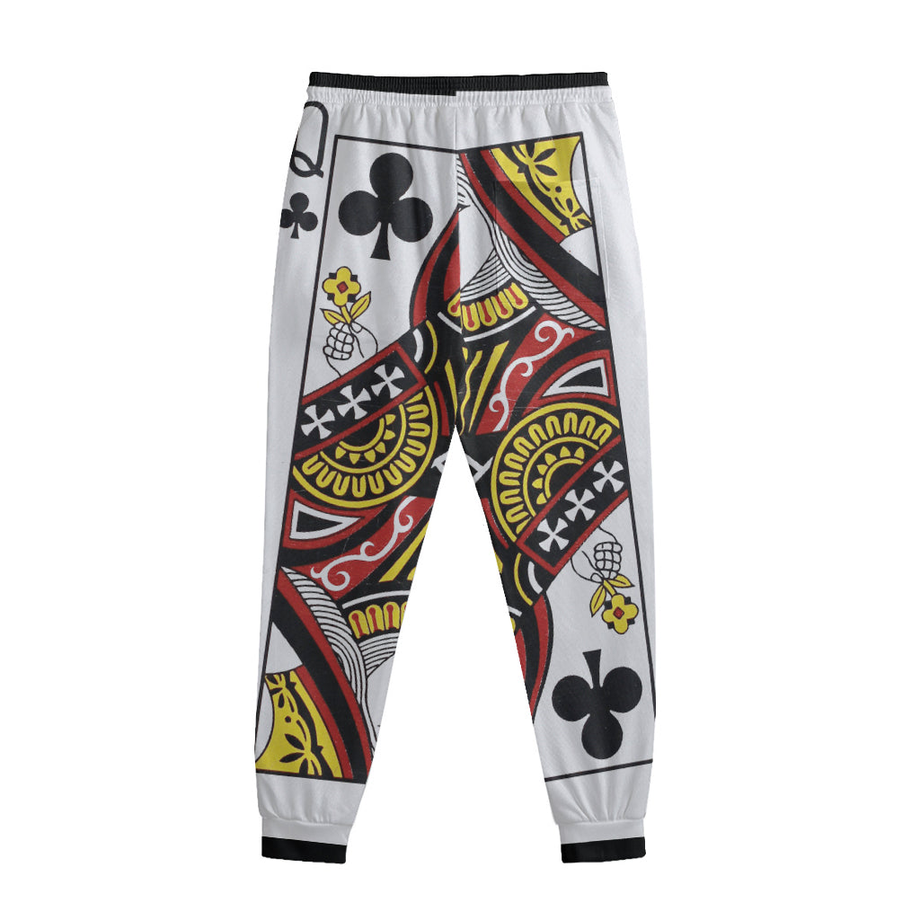 Queen Of Clubs Playing Card Print Sweatpants