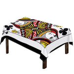 Queen Of Clubs Playing Card Print Tablecloth
