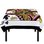 Queen Of Clubs Playing Card Print Tablecloth