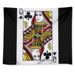 Queen Of Clubs Playing Card Print Tapestry