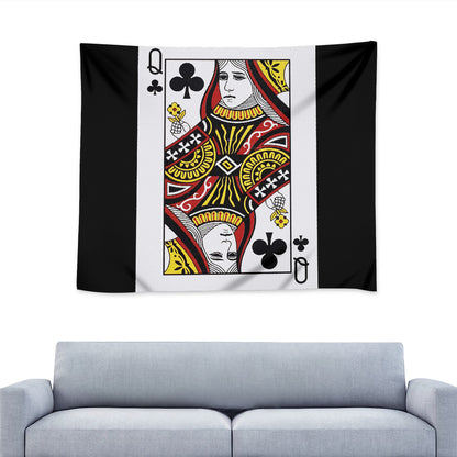 Queen Of Clubs Playing Card Print Tapestry