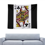 Queen Of Clubs Playing Card Print Tapestry