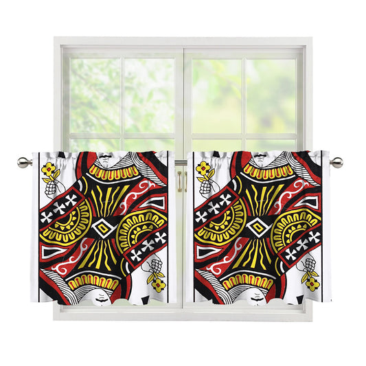 Queen Of Clubs Playing Card Print Tier Curtains