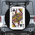 Queen Of Clubs Playing Card Print Tire Cover