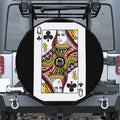 Queen Of Clubs Playing Card Print Tire Cover With Camera Hole