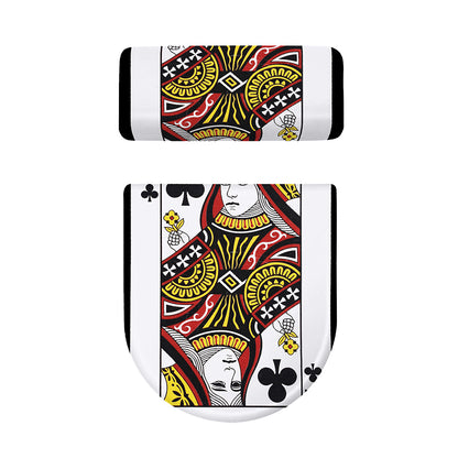 Queen Of Clubs Playing Card Print Toilet Lid And Tank Cover Set