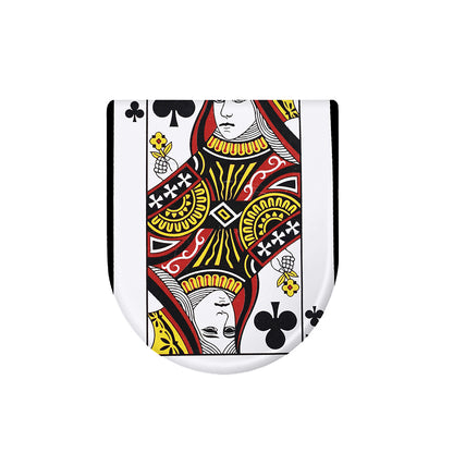 Queen Of Clubs Playing Card Print Toilet Lid Cover