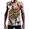 Queen Of Clubs Playing Card Print Men's Workout Tank Top
