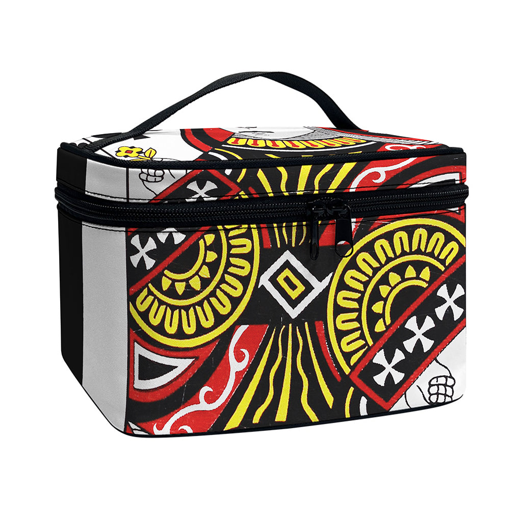 Queen Of Clubs Playing Card Print Travel Makeup Bag