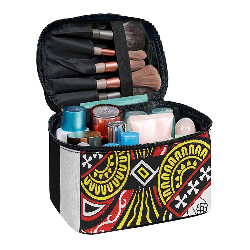 Queen Of Clubs Playing Card Print Travel Makeup Bag