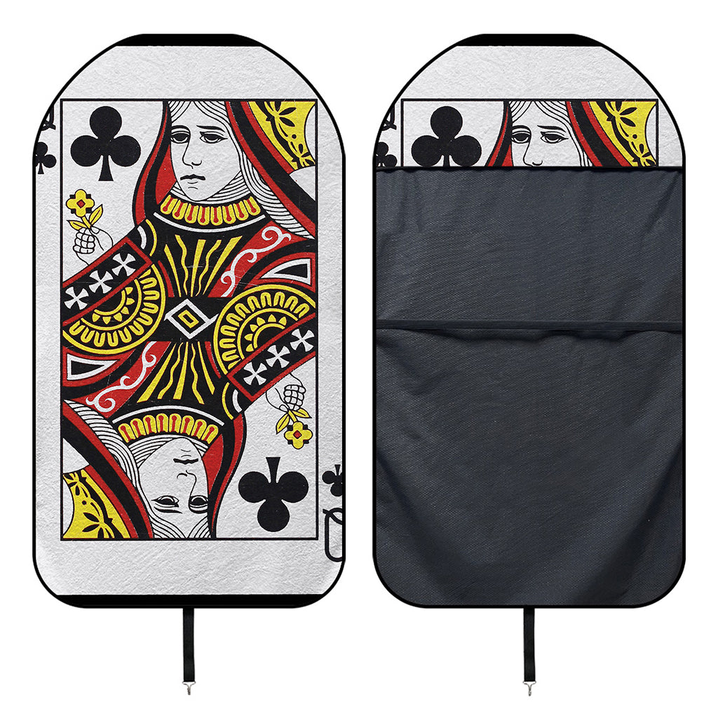 Queen Of Clubs Playing Card Print Waterproof Car Seat Cover