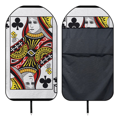Queen Of Clubs Playing Card Print Waterproof Car Seat Cover