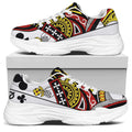 Queen Of Clubs Playing Card Print White Chunky Shoes
