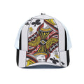 Queen Of Clubs Playing Card Print White Mesh Trucker Hat