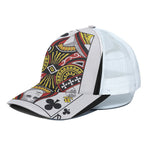 Queen Of Clubs Playing Card Print White Mesh Trucker Cap