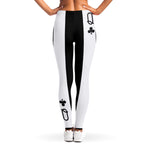 Queen Of Clubs Playing Card Print Women's Leggings
