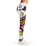 Queen Of Clubs Playing Card Print Women's Leggings