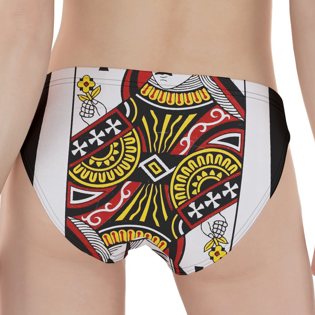 Queen Of Clubs Playing Card Print Women's Panties