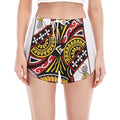 Queen Of Clubs Playing Card Print Women's Split Running Shorts