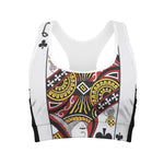 Queen Of Clubs Playing Card Print Women's Sports Bra