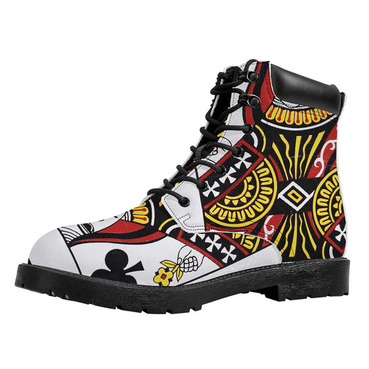 Queen Of Clubs Playing Card Print Work Boots