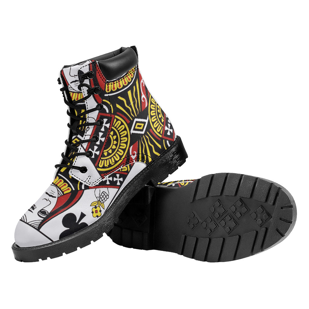 Queen Of Clubs Playing Card Print Work Boots
