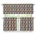 Queen Of Diamonds Pattern Print 3 Piece Kitchen Curtains
