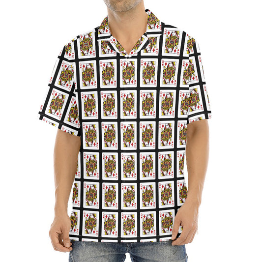 Queen Of Diamonds Pattern Print Aloha Shirt