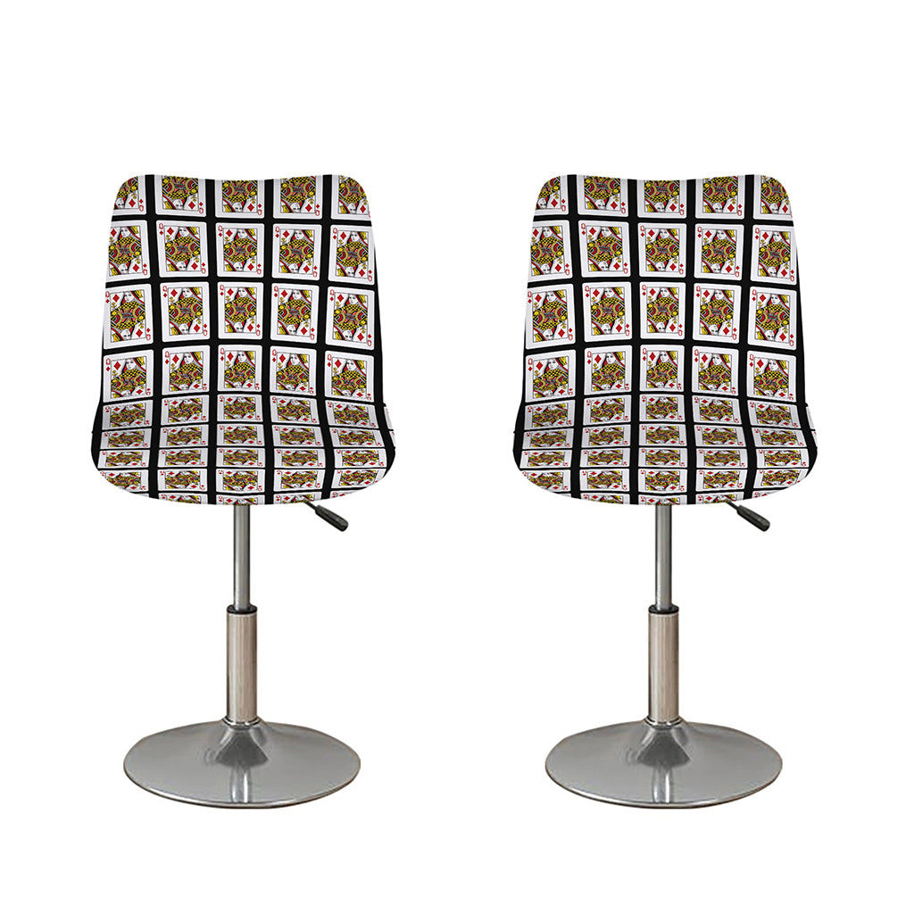 Queen Of Diamonds Pattern Print Bar Stool Covers