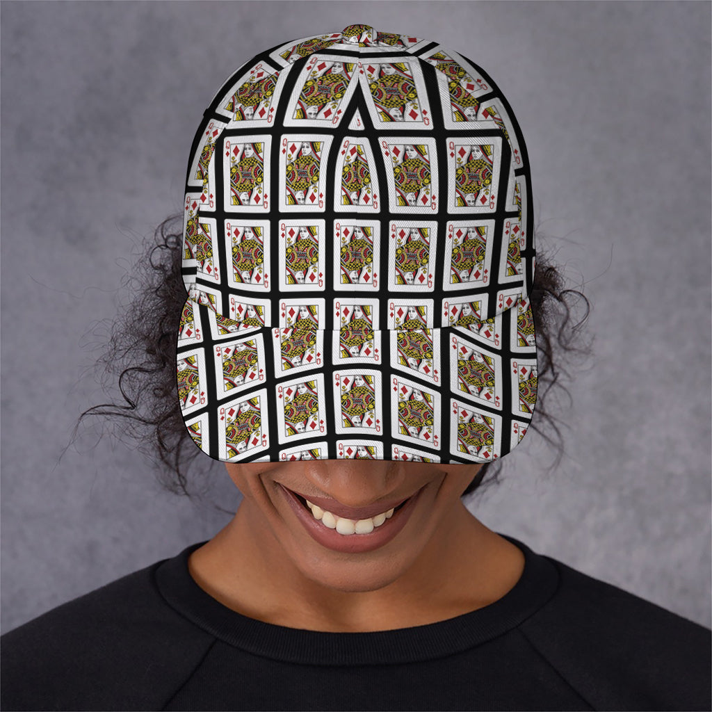 Queen Of Diamonds Pattern Print Baseball Cap