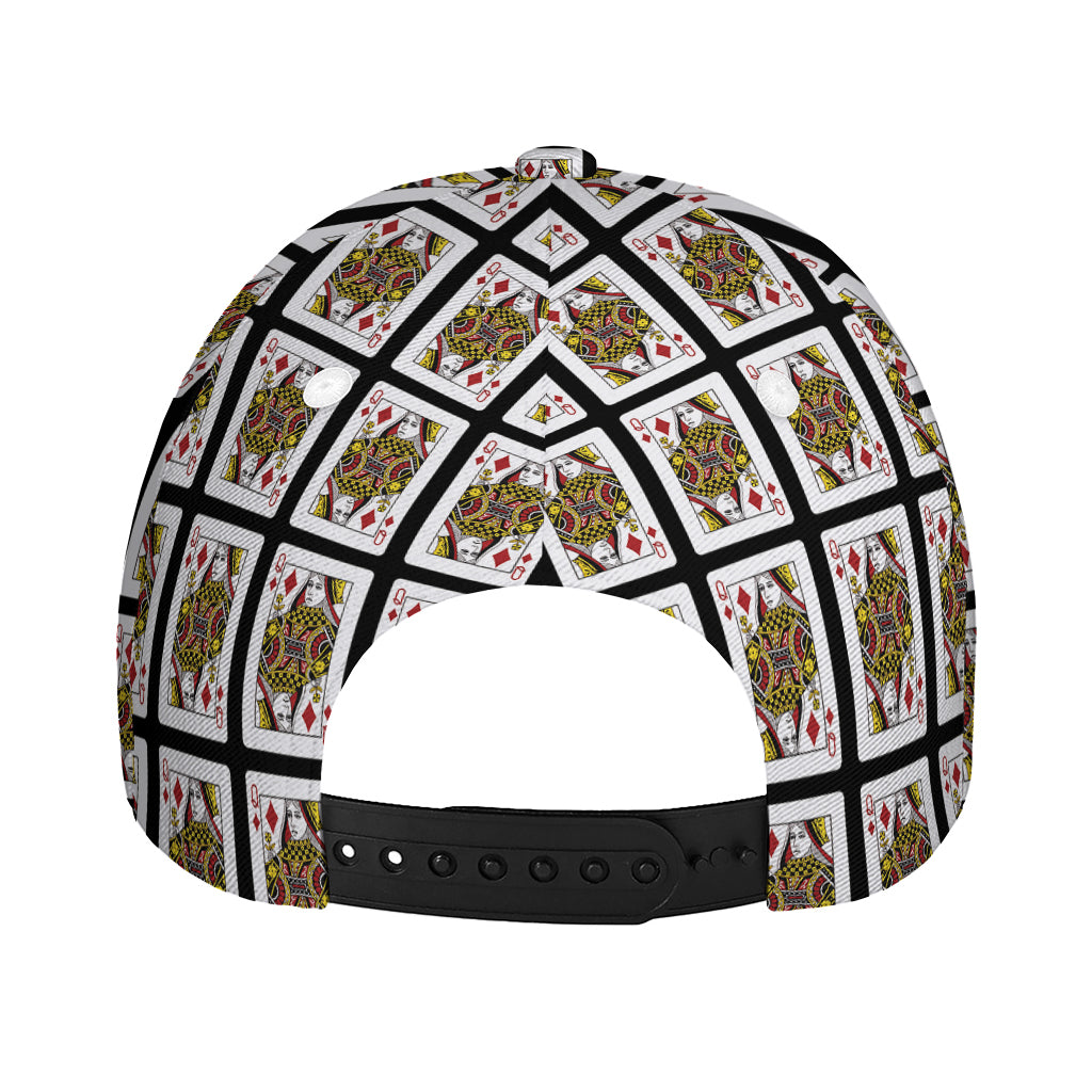 Queen Of Diamonds Pattern Print Baseball Cap