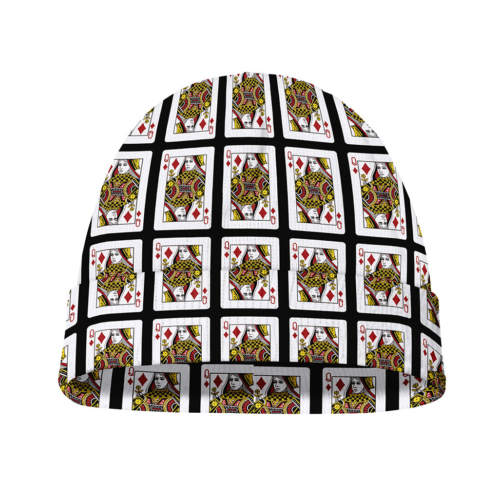 Queen Of Diamonds Pattern Print Beanie