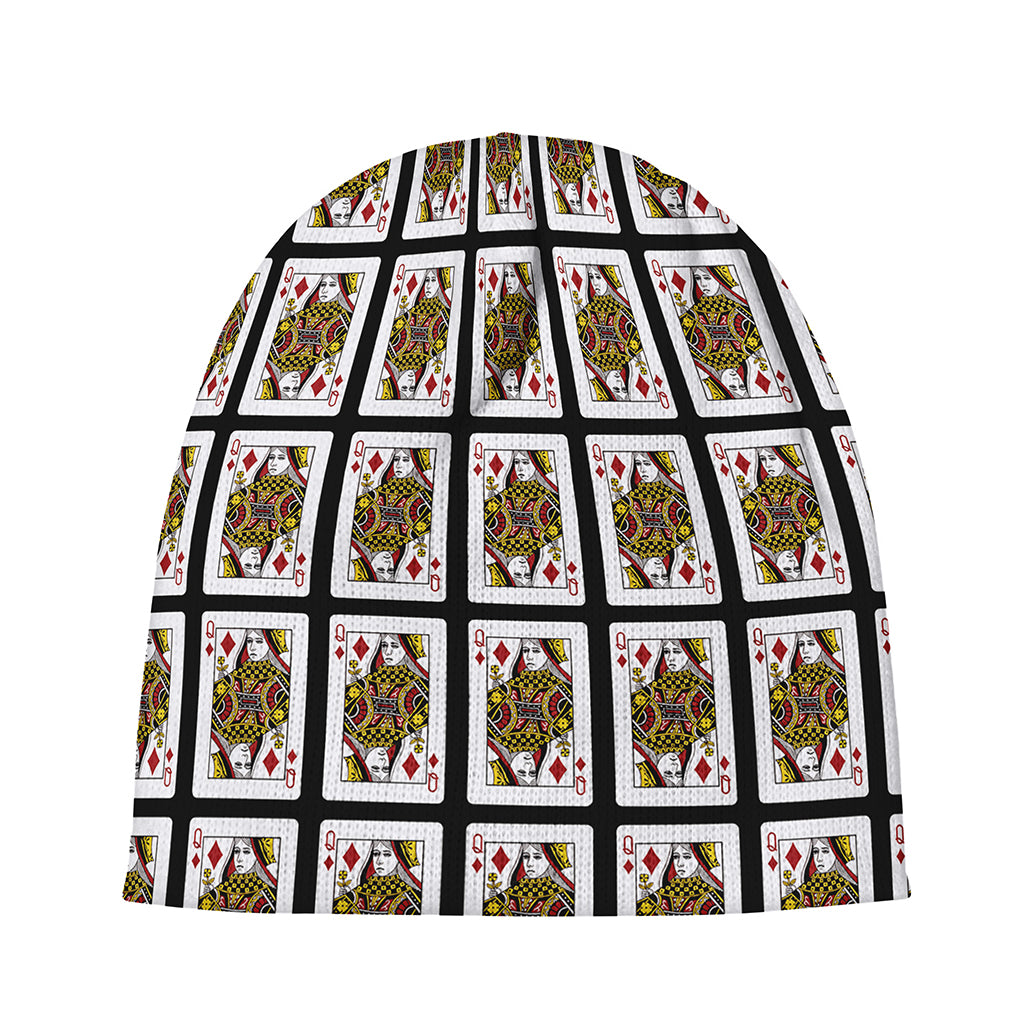 Queen Of Diamonds Pattern Print Beanie