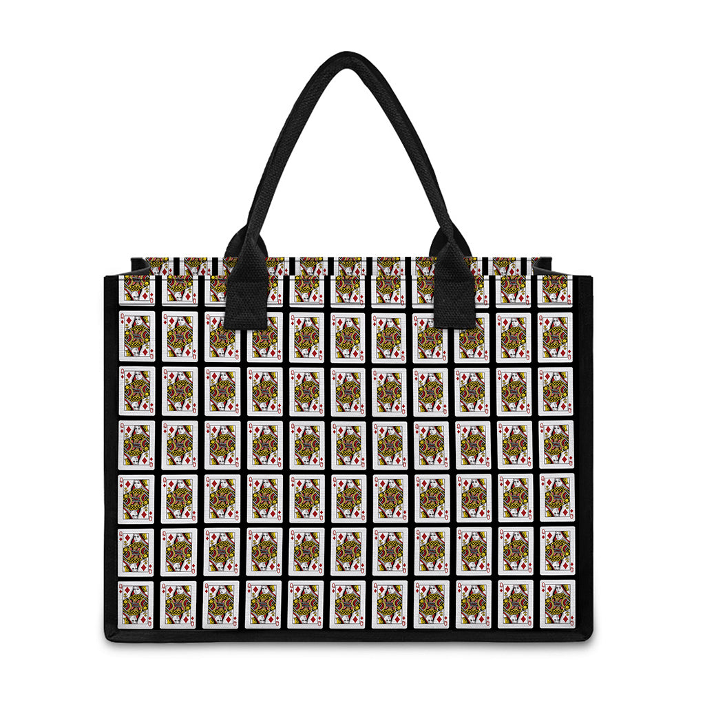 Queen Of Diamonds Pattern Print Canvas Tote Bag