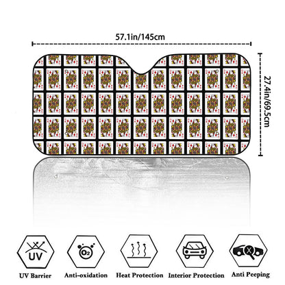 Queen Of Diamonds Pattern Print Car Windshield Sun Shade