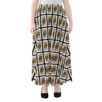 Queen Of Diamonds Pattern Print Chiffon Maxi Skirt